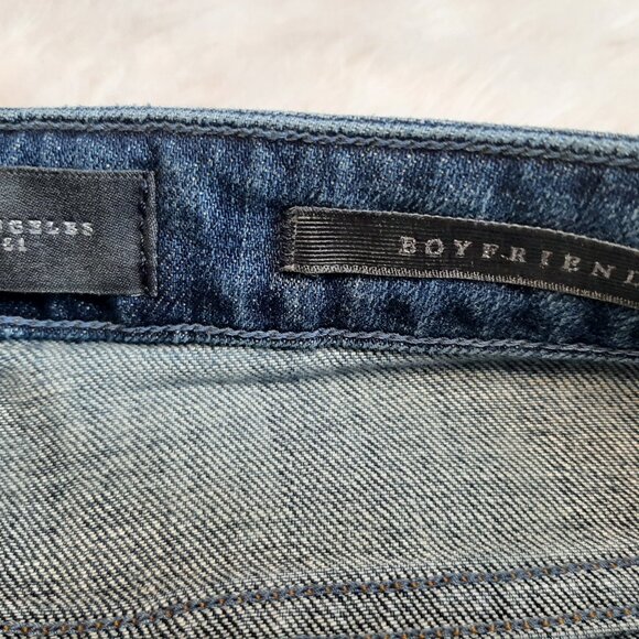 Guess Boyfriend Metallic Glitter Cropped Leg Ripped Denim Pants US26 - Picture 6 of 12